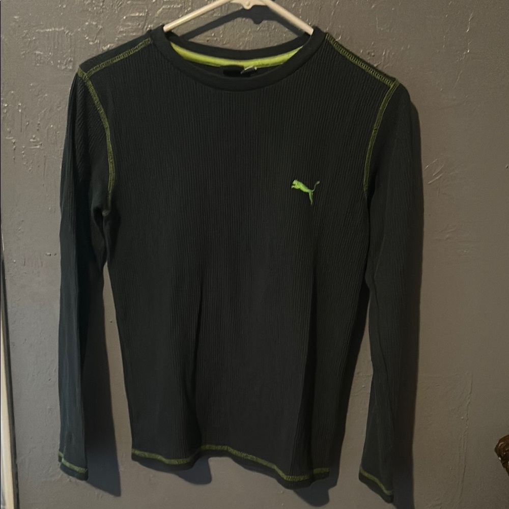 Puma Kids Long Sleeve Shirt - Black and Green